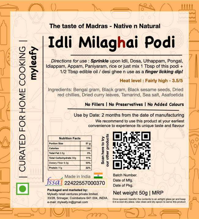 Idli Milaghai Podi (The Taste of Madras)