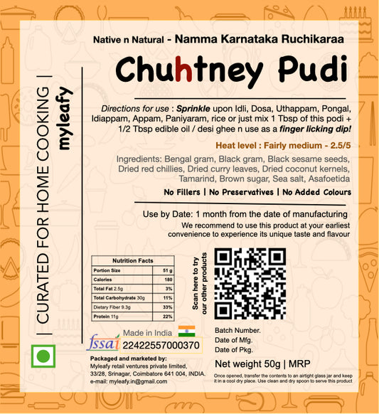 Chuhtney Pudi (Namma Karnataka Style)